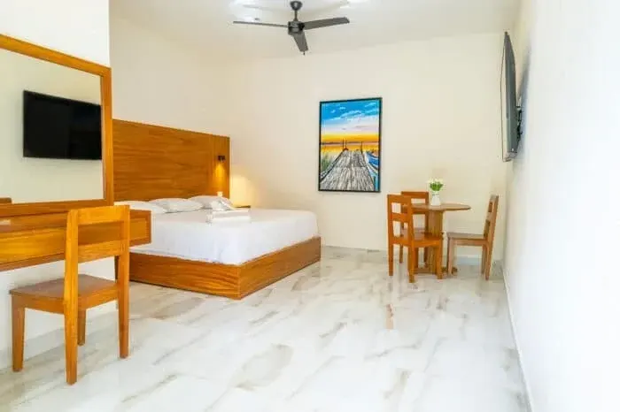Private bedroom and desk at Transcend Clinic.