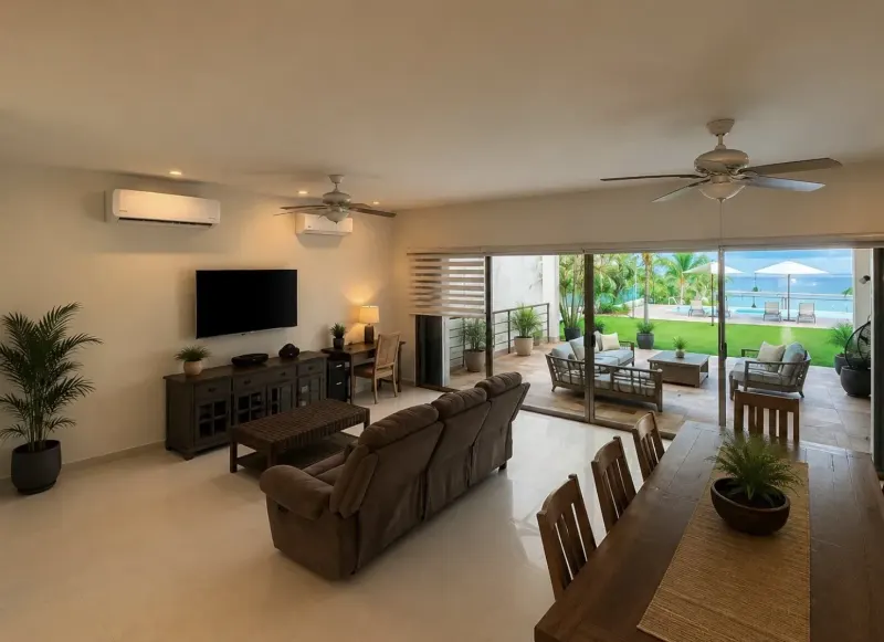 Shared living area at Ocean Sanctuary.
