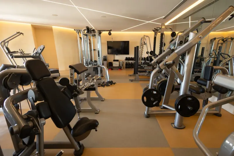 Fitness room pictured in the retreat property gallery.