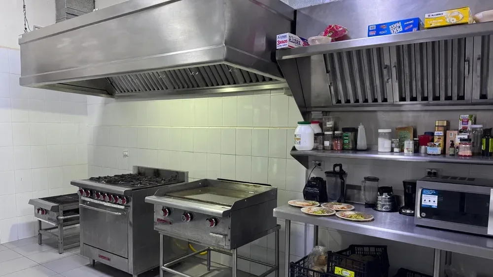 Stainless steel commercial kitchen