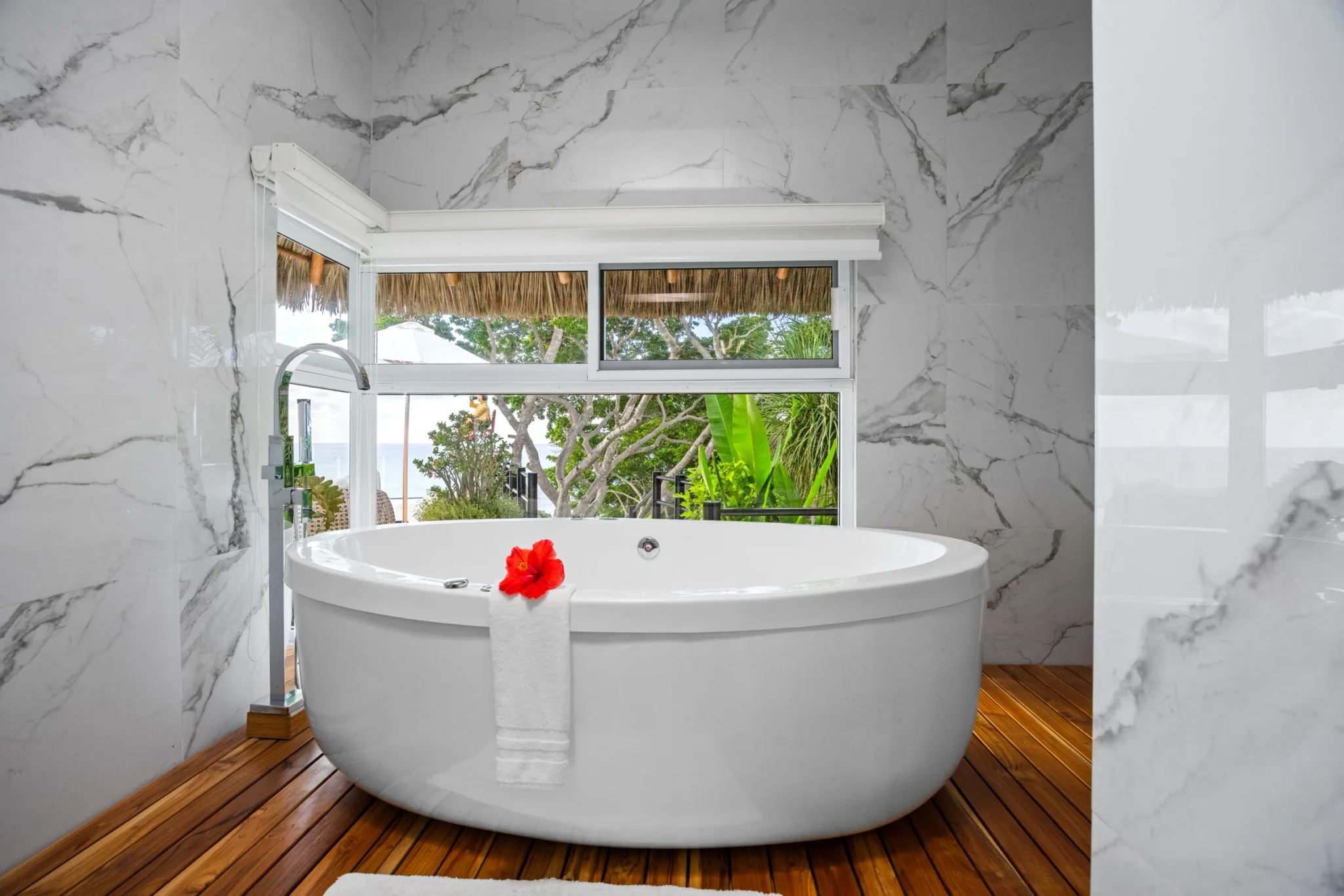 Bathroom pictured with Villa Xzavian.